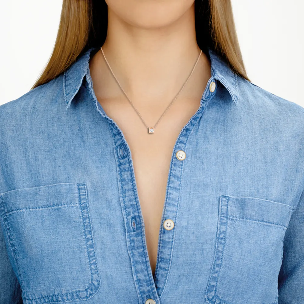 Dinh Van — Collier le cube diamant or rose, vue 2