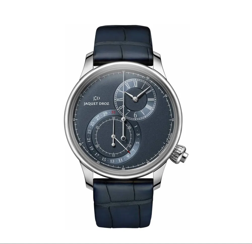 Jaquet Droz — Grande Seconde Décentrée Chronographe Acier Bleu
