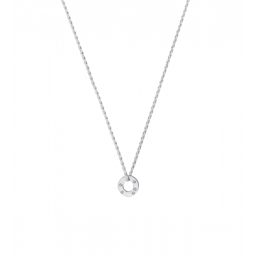 Dinh Van — Bracelet sur cordon Cible petit modèle or blanc et diamants, vue 2