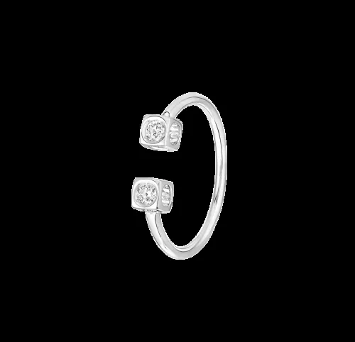 Dinh Van — Bague Le Cube Diamant or blanc et diamants