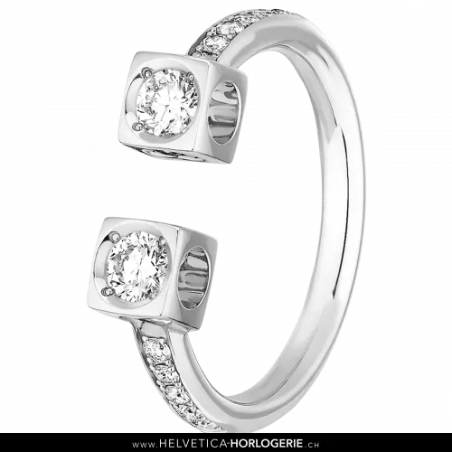 Dinh Van — Bague Le Cube Diamant grand modèle or blanc et diamants, vue 4
