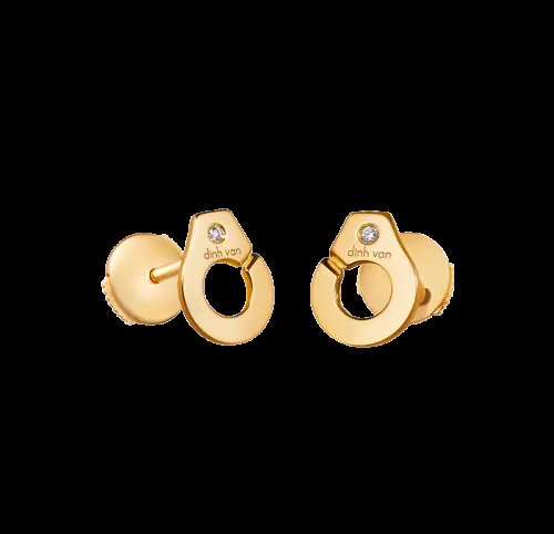 Dinh Van — Puces d’oreilles Menottes dinh van R7,5 or jaune et diamants