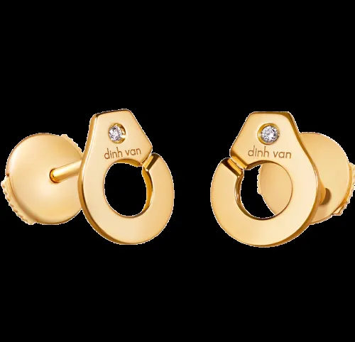 Dinh Van — Puces d’oreilles Menottes dinh van R7,5 or jaune et diamants, vue 4