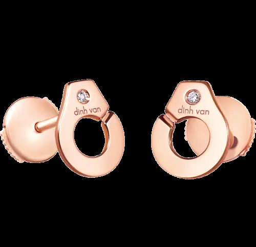 Dinh Van — Puces d’oreilles Menottes dinh van R7,5 or rose et diamants