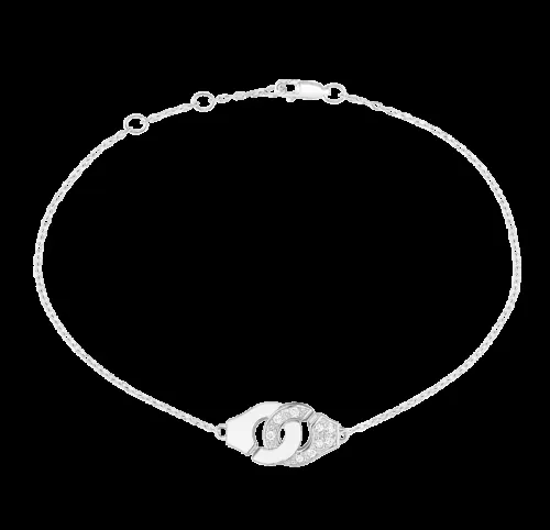 Dinh Van — Bracelet Menottes dinh van R8 or blanc et diamants