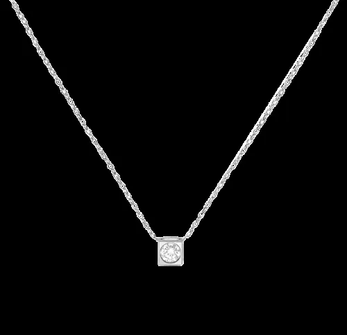 Dinh Van — Collier le cube diamant or blanc