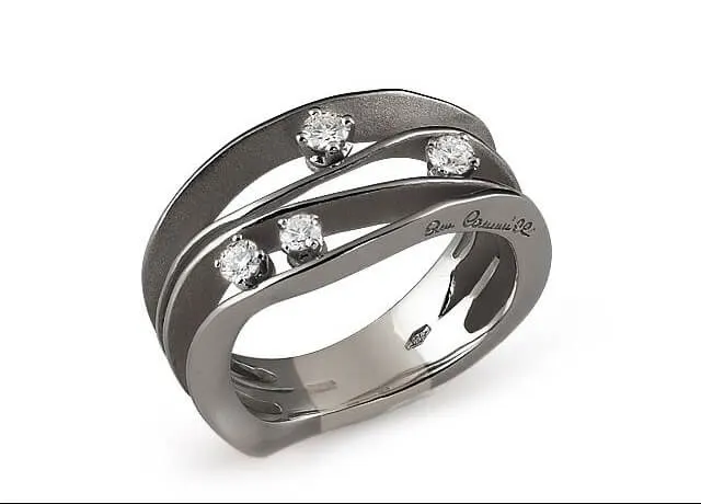Annamaria CAMMILLI — Bague Dune en or or noir lava et diamants