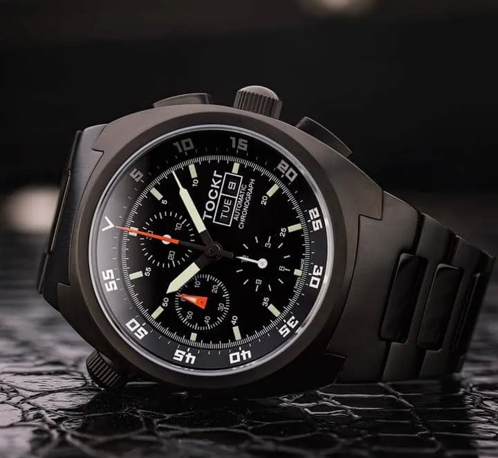 Tockr — Montre Chronographe PVD Noir, vue 2