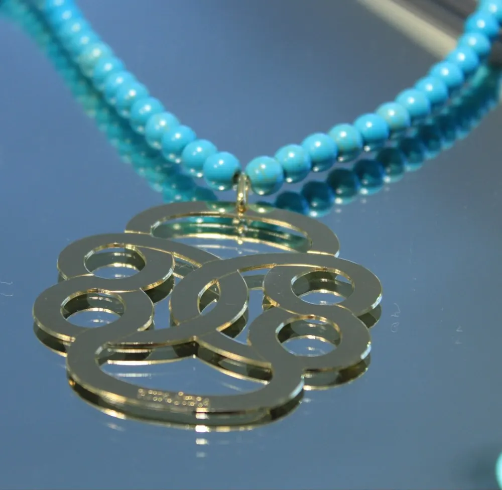 Rita&Zia — Sautoir XXL avec pierres de howlite turquoise et symbole de l’infini