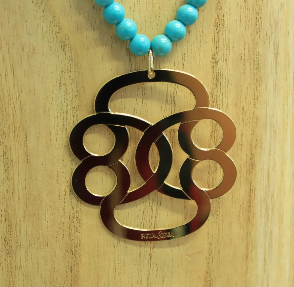 Rita&Zia — Sautoir XXL avec pierres de howlite turquoise et symbole de l’infini, vue 3