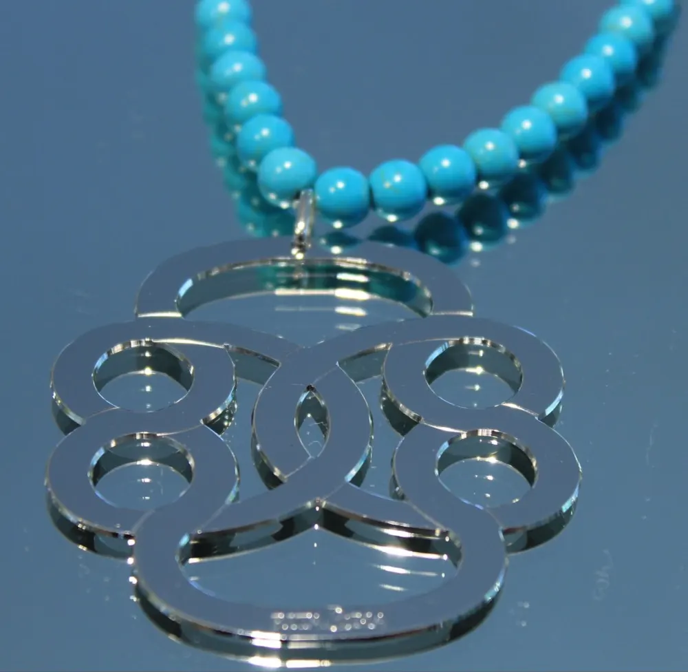 Rita&Zia — Sautoir XXL avec pierres de howlite turquoise et symbole de l’infini