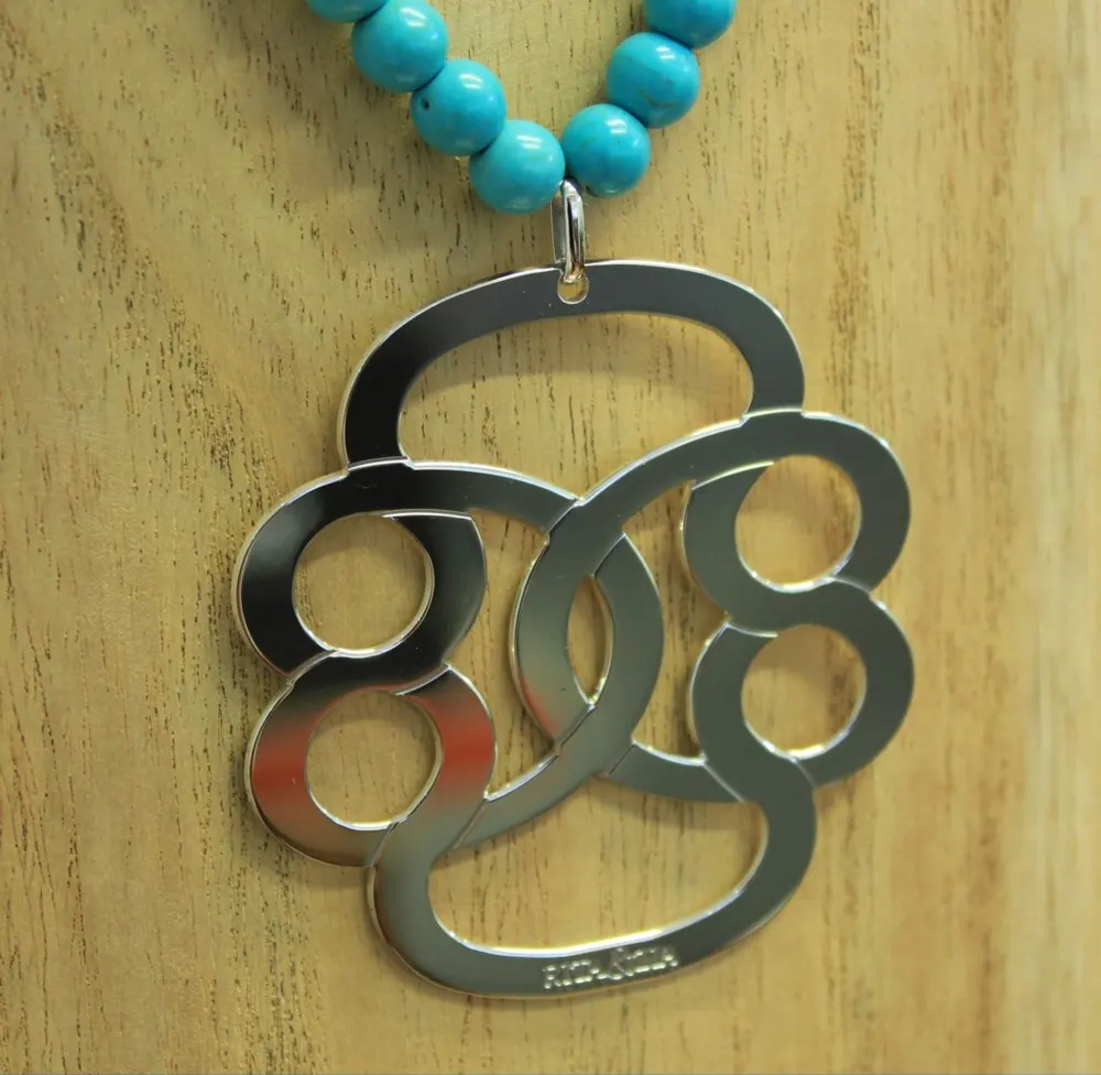 Rita&Zia — Sautoir XXL avec pierres de howlite turquoise et symbole de l’infini, vue 4
