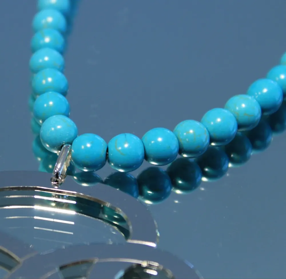 Rita&Zia — Sautoir XXL avec pierres de howlite turquoise et symbole de l’infini, vue 6