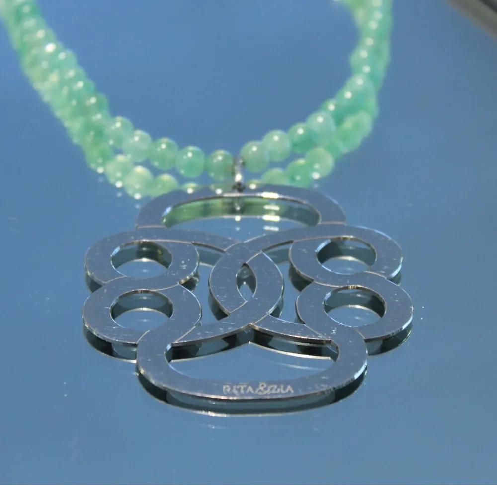 Rita&Zia — Sautoir XXL avec pierres d’aventurine et symbole de l’infini