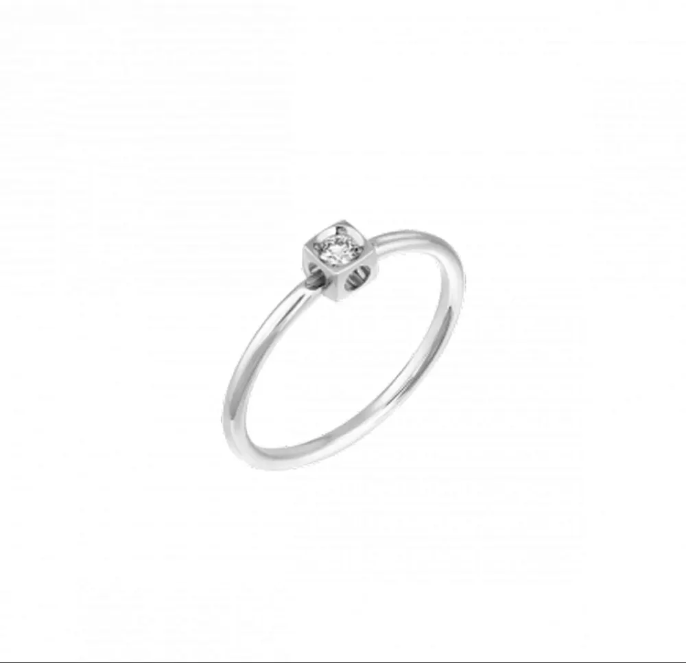 Dinh Van — Bague Le Cube Diamant XS or blanc
