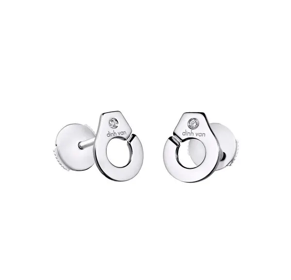 Dinh Van — Puces d’oreilles Menottes dinh van R7,5 or blanc et diamants
