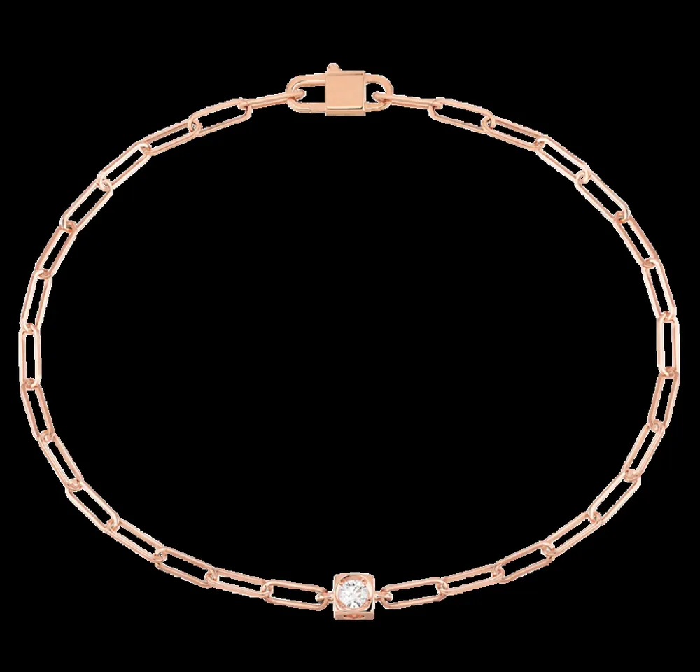 Dinh Van — Bracelet Le Cube Diamant or rose et diamant