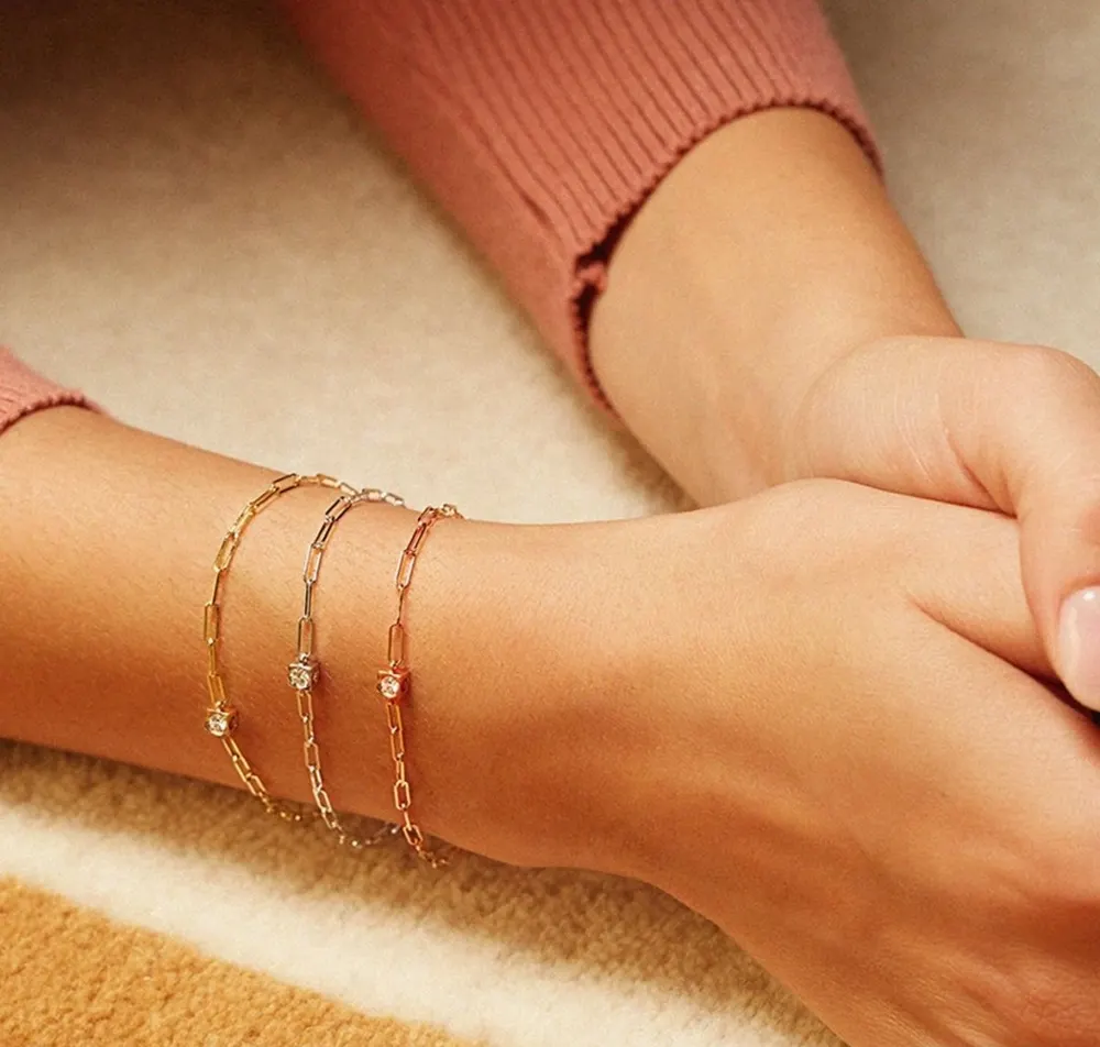 Dinh Van — Bracelet Le Cube Diamant or rose et diamant, vue 2